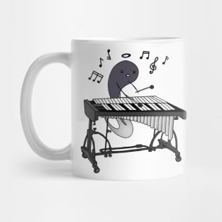 Cute Tadpole Playing Vibraphone In Love with Music (Vibraphonist Melody) Mallet Percussion Instrument Mug